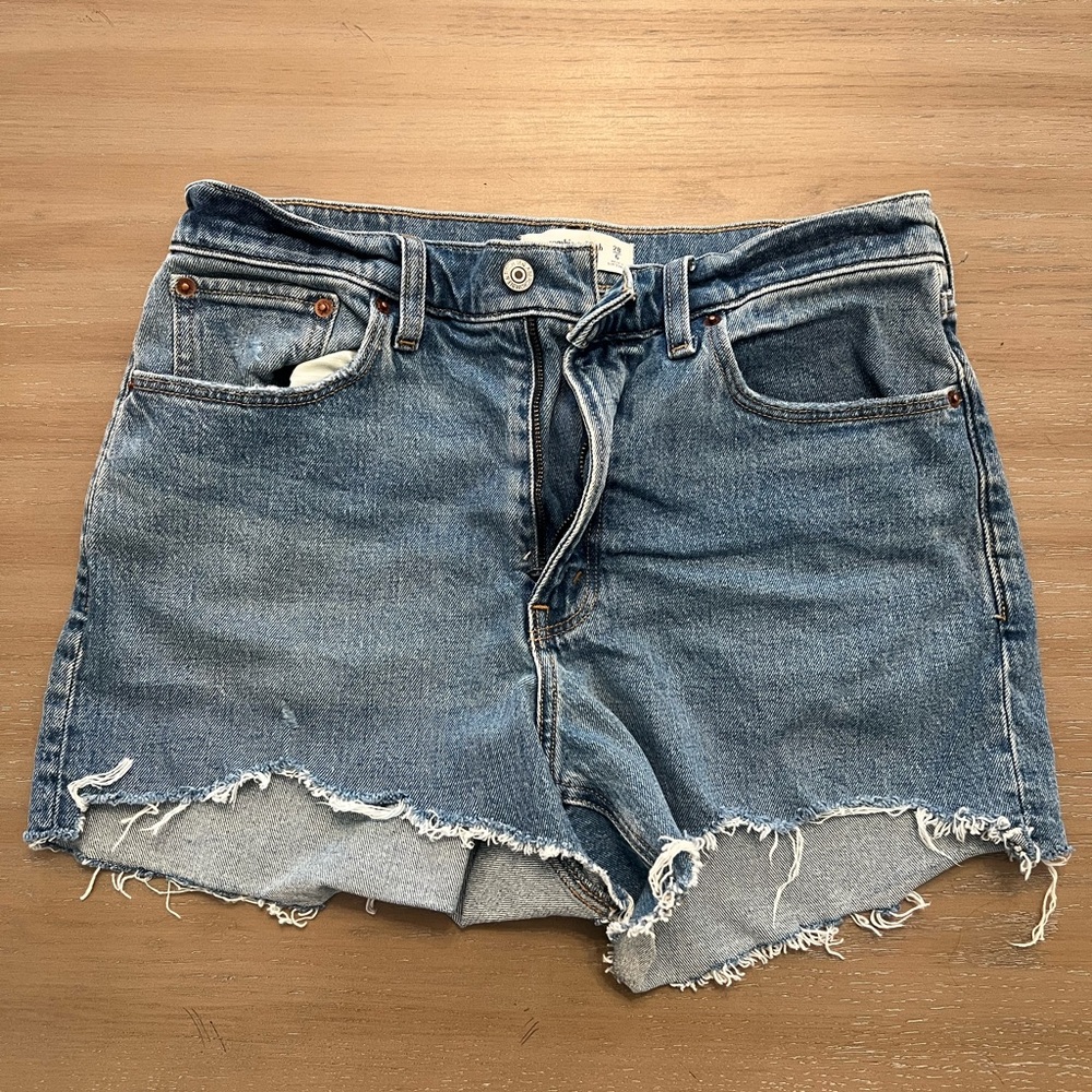 Abercrombie & Fitch Blue Distressed Jean Shorts